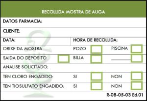 Etiqueta recogida muestras laboratorio